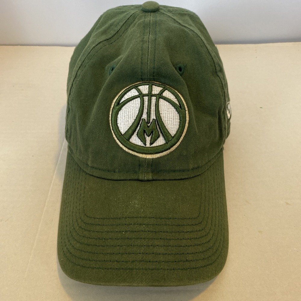 Milwaukee Bucks New‎ Era 9TWENTY Ball Cap Green Adjustable Embroidered Cotton